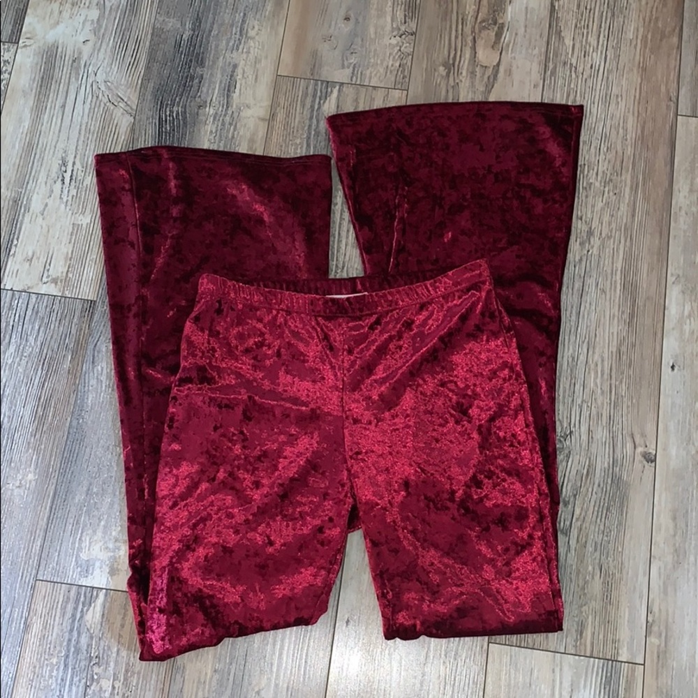 Cotton Bleu Red Velvet flares